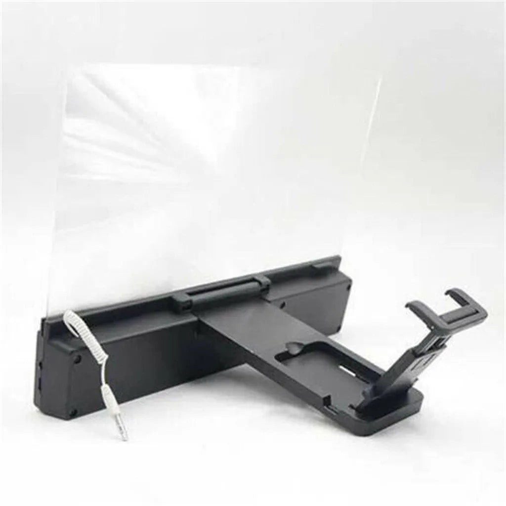 12-inch portable mobile phone screen amplifier with flexible gooseneck stand on a table
