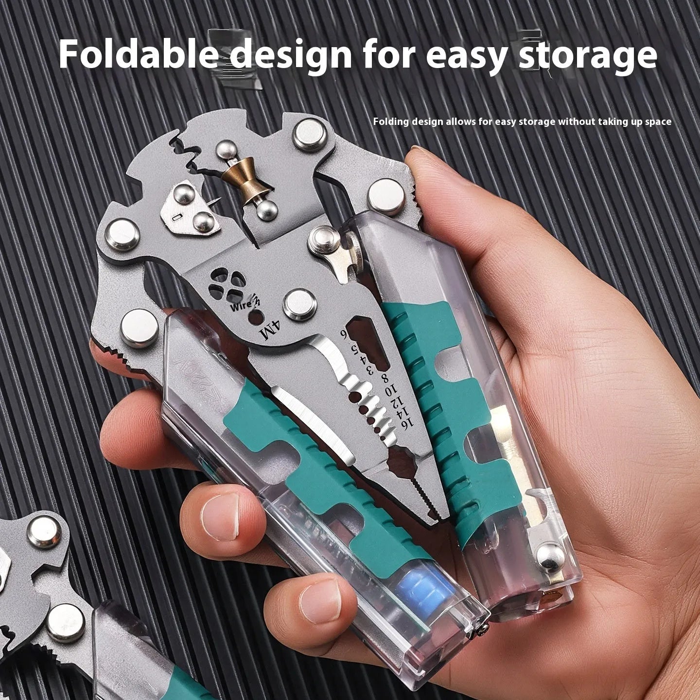 Multi-functional electric pointed pliers wire stripper with rust-resistant Luo ni steel cutting edges.