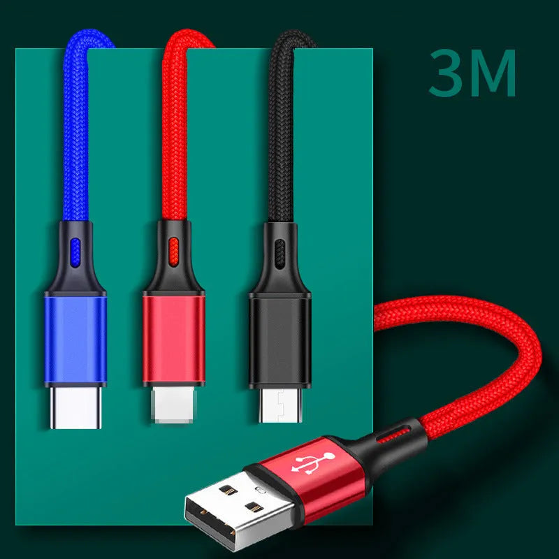 Black USB to phone charging cable shown at 2 metre length.