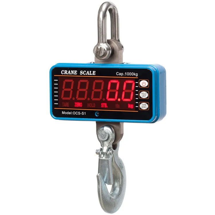 Orange electronic crane scale with digital display for industrial weighing applications
