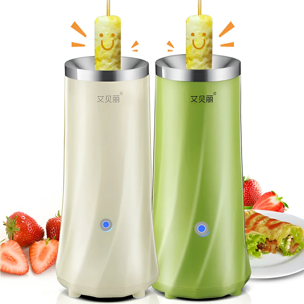 Beige mini breakfast machine with compact design for automatic food preparation