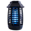 Black aromatherapy mosquito lamp with a visible glass UV tube and metal grid.