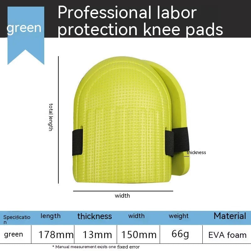 Pair of thick foam kneepads in various colours for construction and auto repair work.