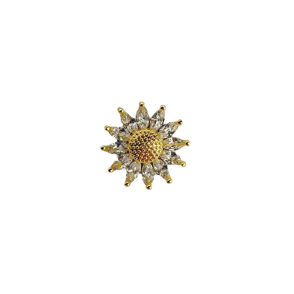 Japanese geometric copper brooch for women's clothing decoration in six colour options