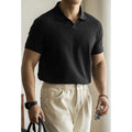 Men's blue cotton polyester blend short sleeve polo shirt American-style regular fit