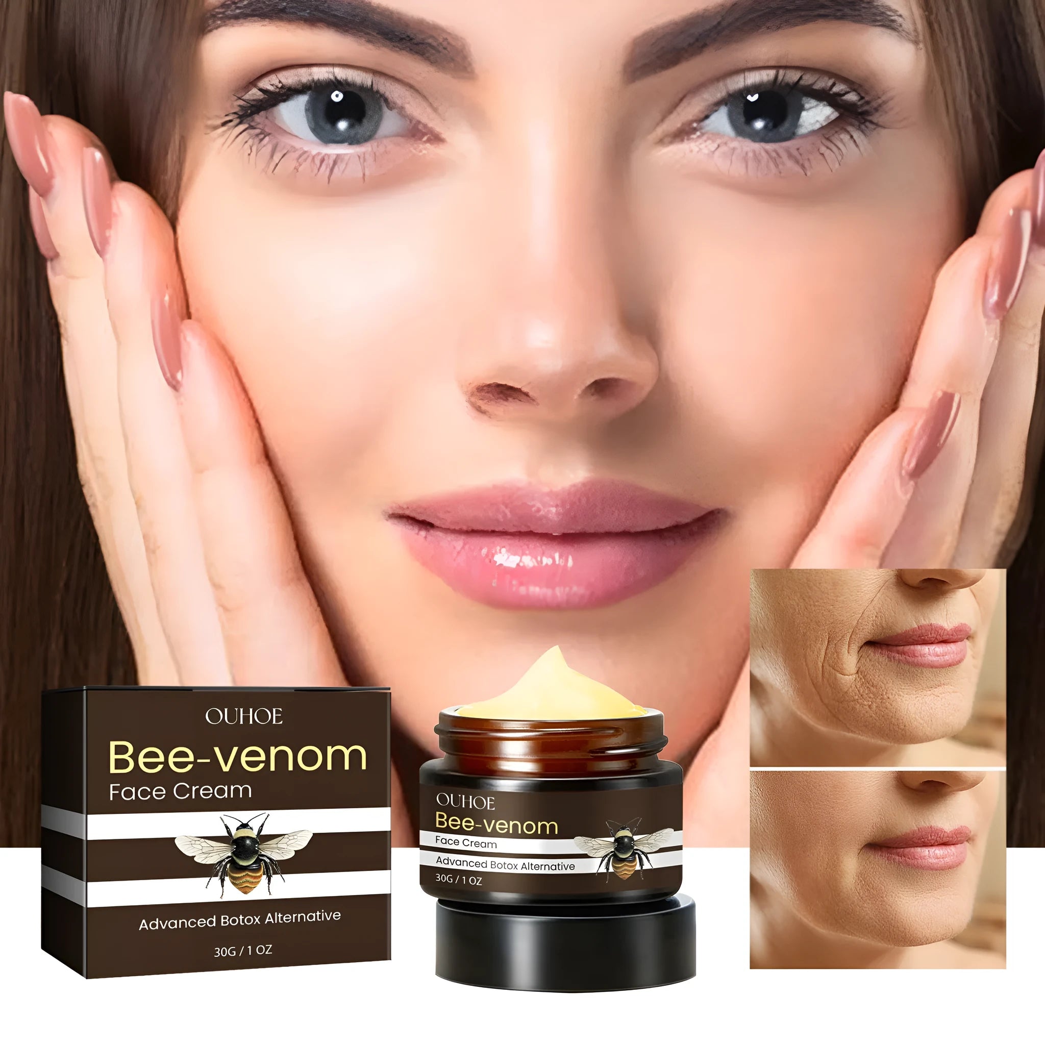 OUHOE Bee Firming Cream hydrating nourishing face cream in a 30g pot.