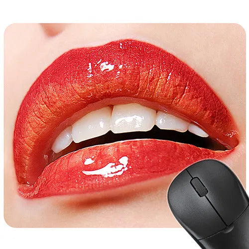 Red lips design rubber non-slip mouse pad on a desk, size 240mm by 200mm.