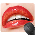 Red lips design rubber non-slip mouse pad on a desk, size 240mm by 200mm.