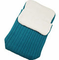 Envelope-style baby stroller sleeping bag in beige with lamb cashmere lining and cotton wool filling