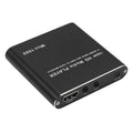 Compact black 1080p Full HD media player with HDMI port and remote control