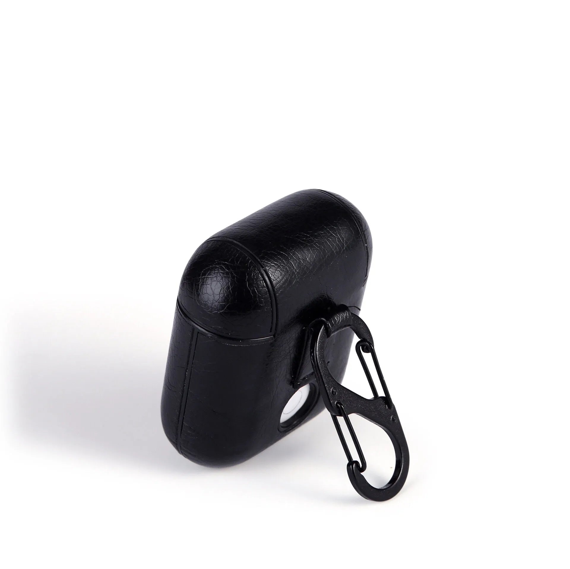 Genuine leather protective pouch for Apple Airpods charging case in black, brown, light brown, and red colours.