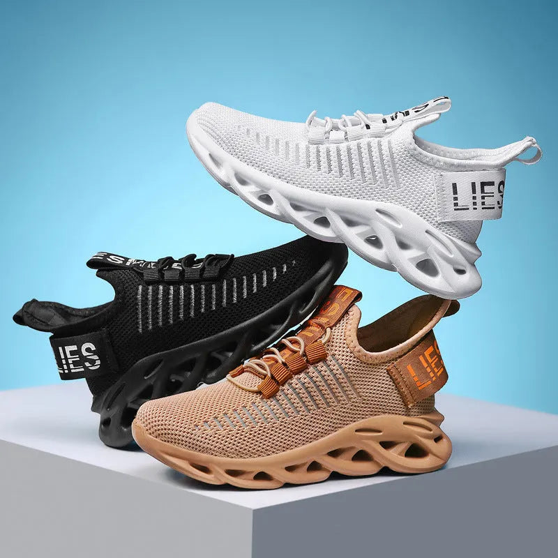Children's Velcro sneakers in black, khaki, or white with fabric upper and EVA sole