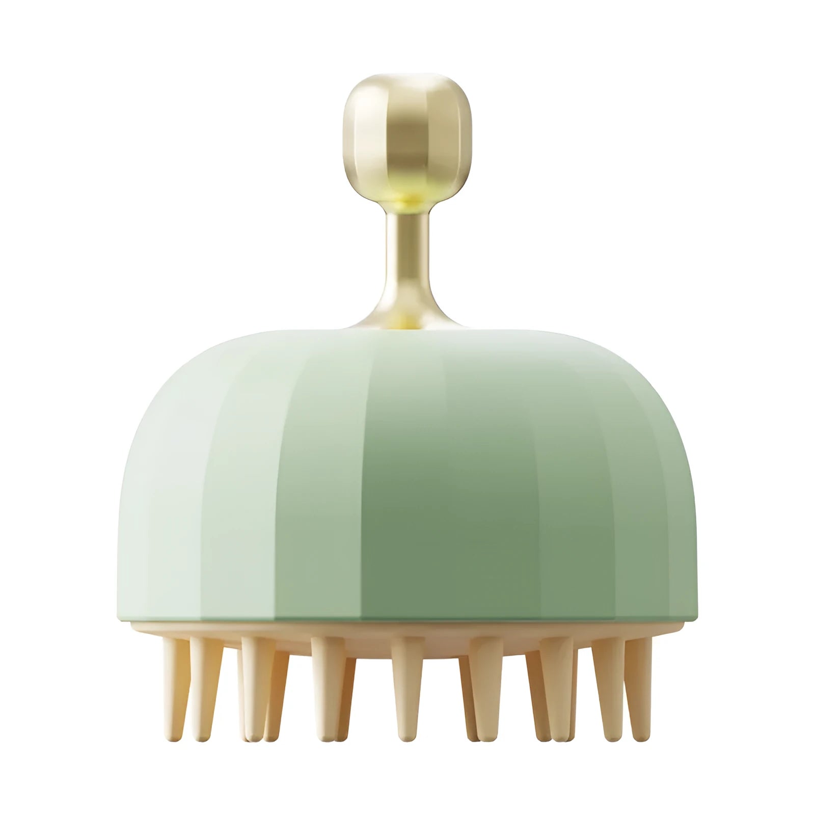 Green double-sided pet bath massage brush with drain holes for shampooing dogs and cats