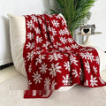 Casual acrylic knit Christmas blanket with snowflake or reindeer pattern