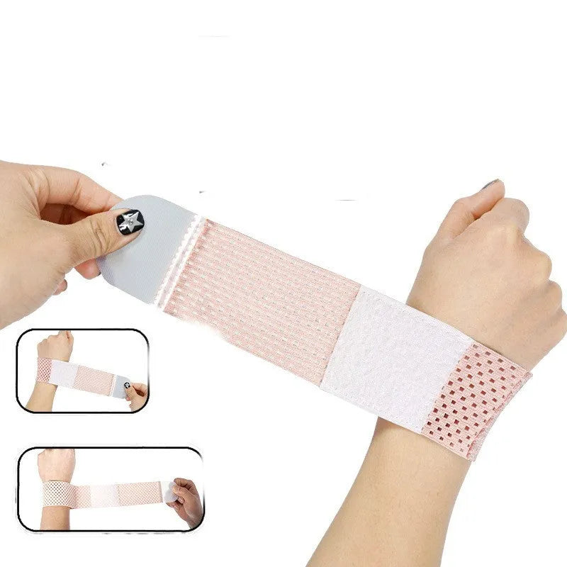 A high elasticity breathable athletic wristguard for wrist support in black, grey, or pink.