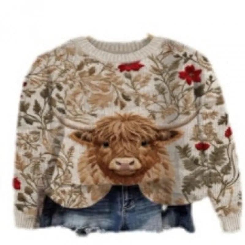 Little Flower digital printed round neck sweater in a colour from the YPM935 range.