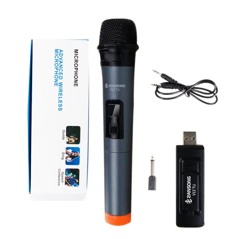 Black ZANSONG V12 wired dynamic microphone with display and audio cable