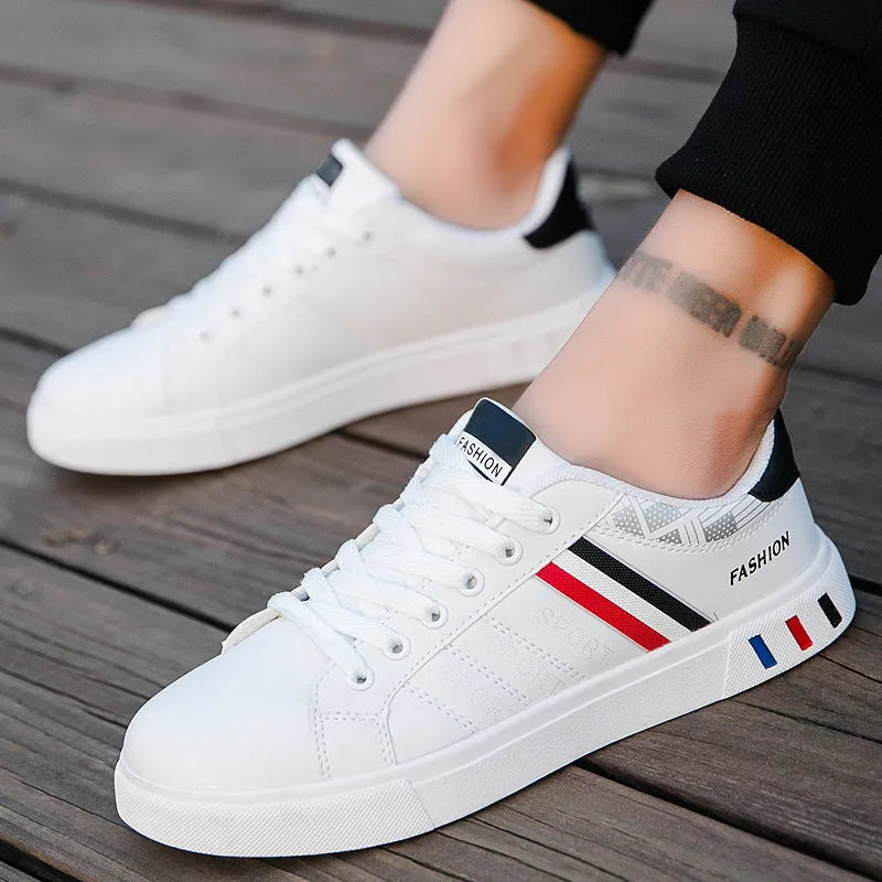 Men's sports shoes in black, grey, and white colours showing size options from UK 39 to 44