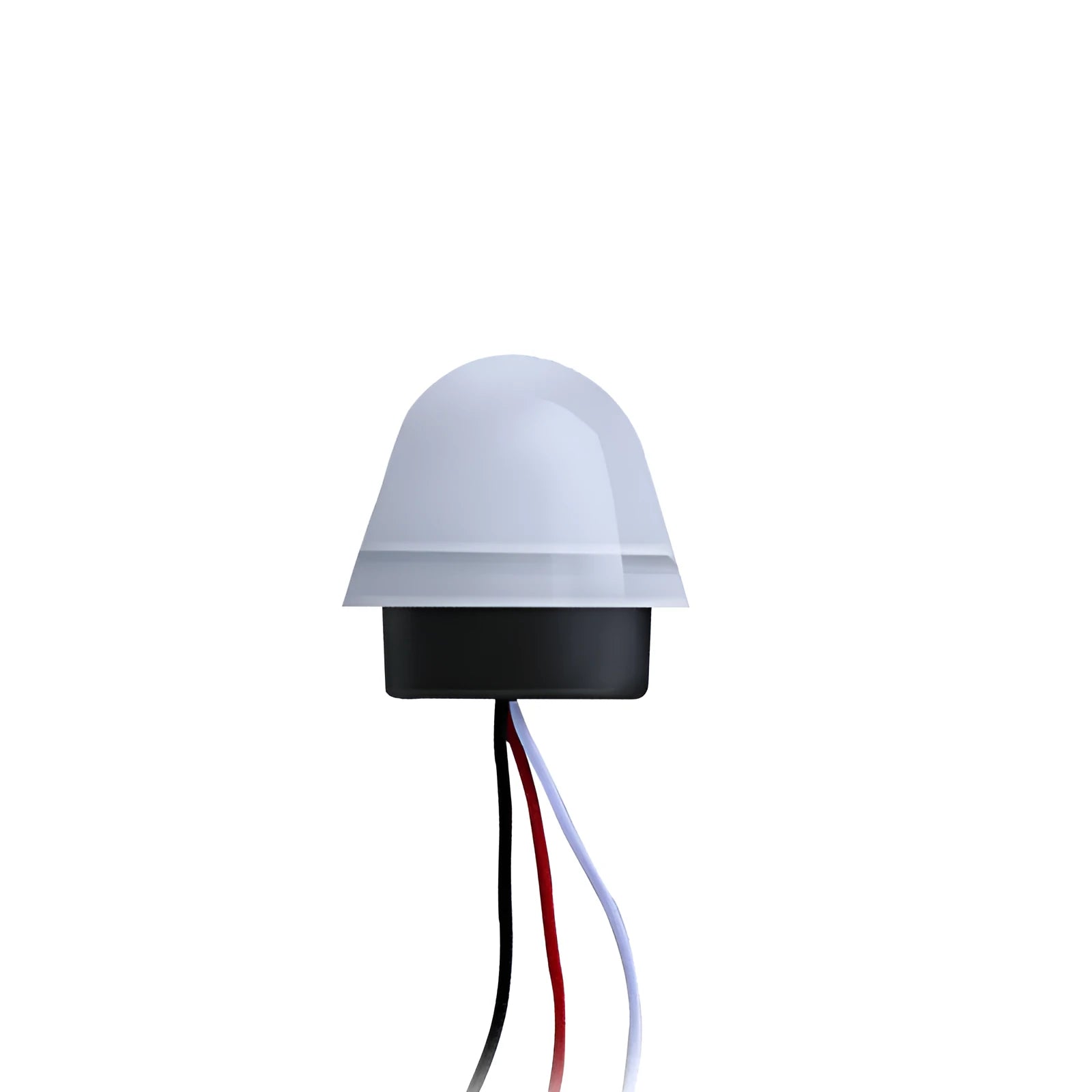 White automatic induction street lamp with sensor for outdoor security lighting.