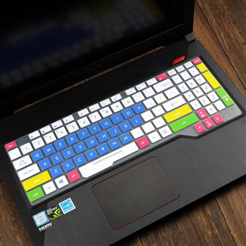 ASUS Flight laptop keyboard protective silicone cover in translucent mint colour showing anti-glare matte finish
