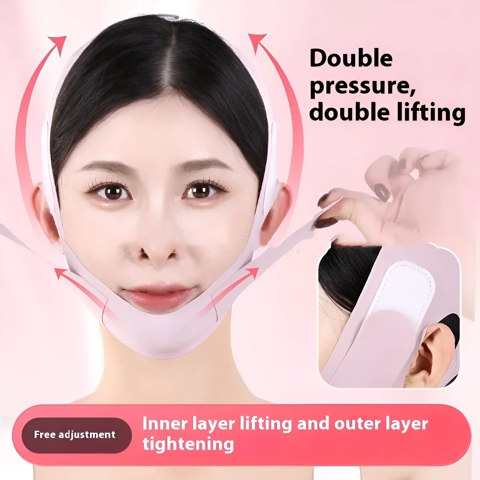 Graphene V face shaping mask in purple and green colours for facial lifting and tightening