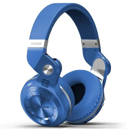 Bluedio T2 Plus wireless Bluetooth headset in black, blue, red, or white colour with over-ear design and headband.