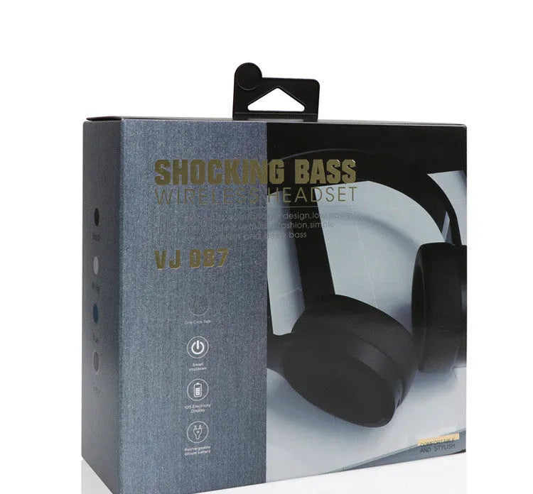 Wireless Bluetooth headset in Black, Blue, Grey, or White colour options showing over-ear design.
