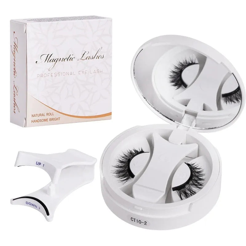 Portable magnetic false eyelash travel case with integrated soap holder in chemical fibre material