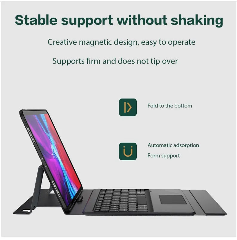 Bluetooth keyboard protector with integrated touch panel for iPad, black touch colour option