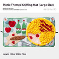 Themed fabric dog sniffing mat for interactive enrichment and food hiding