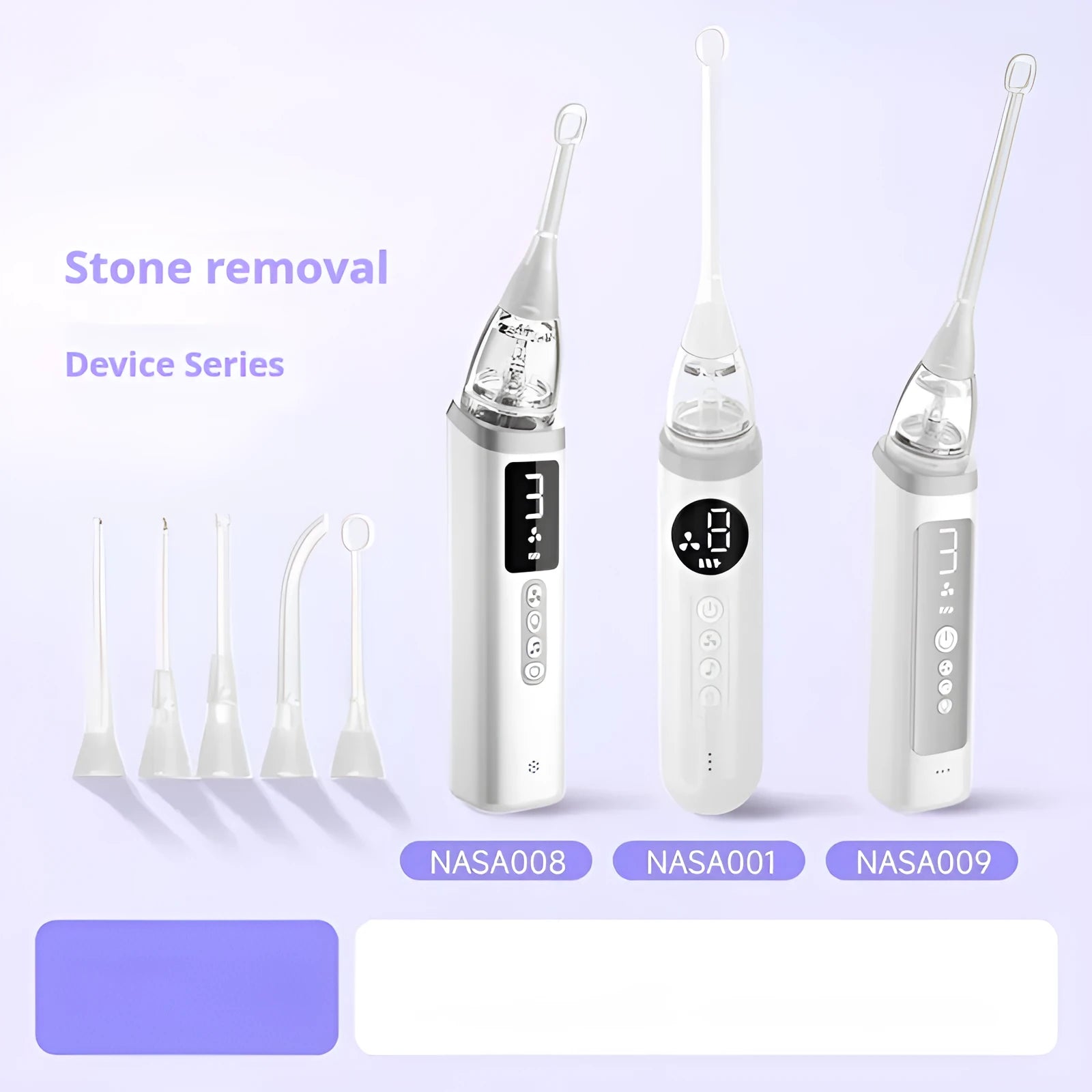Milky white tonsillar extractor oral cleaning tool for dental stone removal