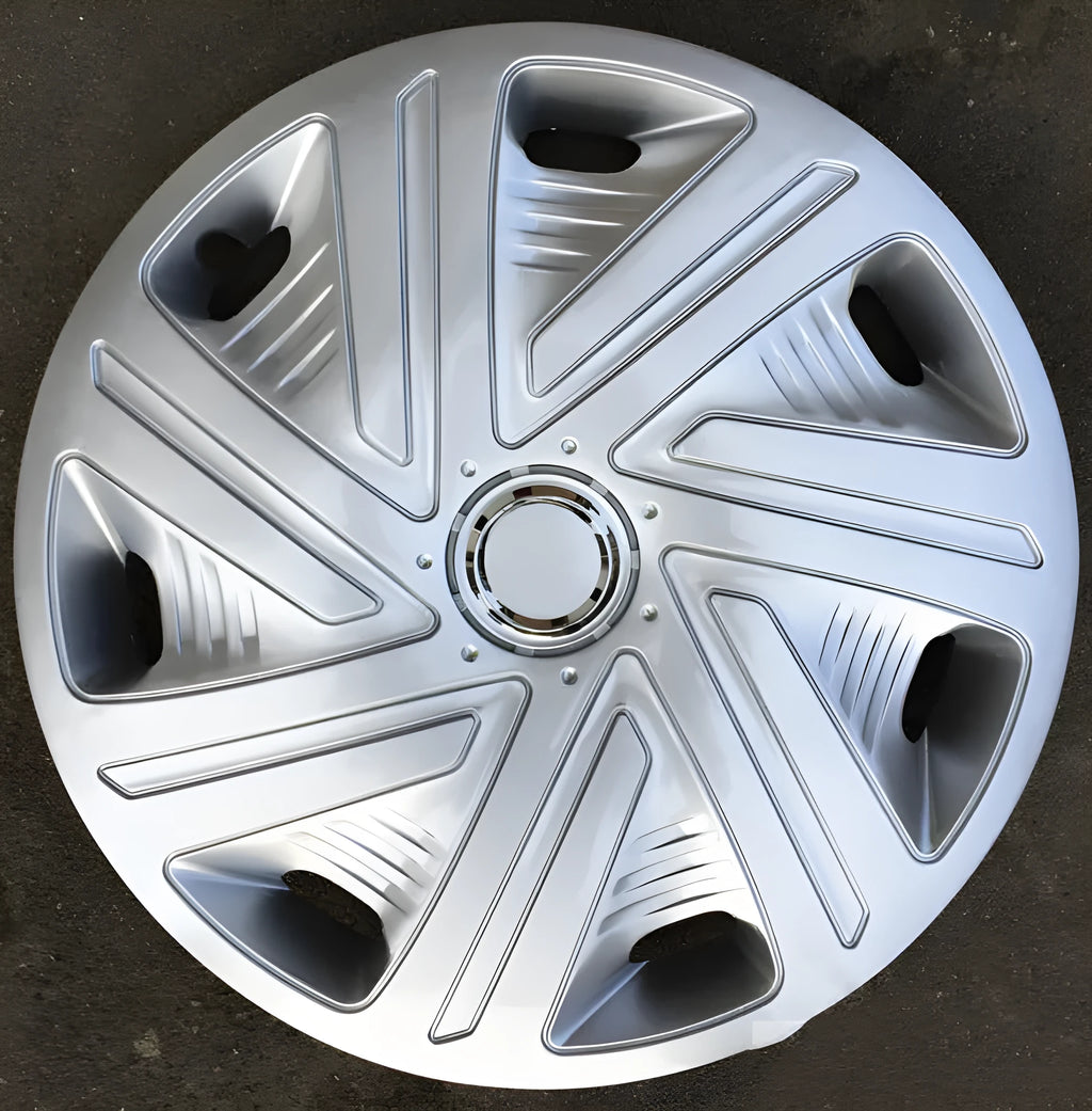 Universal monochrome ABS plastic wheel hub cover in silver, black, and electroplating finishes.