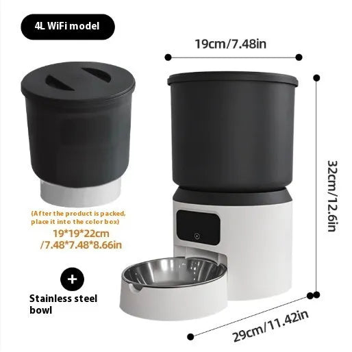 4L smart pet feeder with remote monitoring and scheduling options for cats and dogs