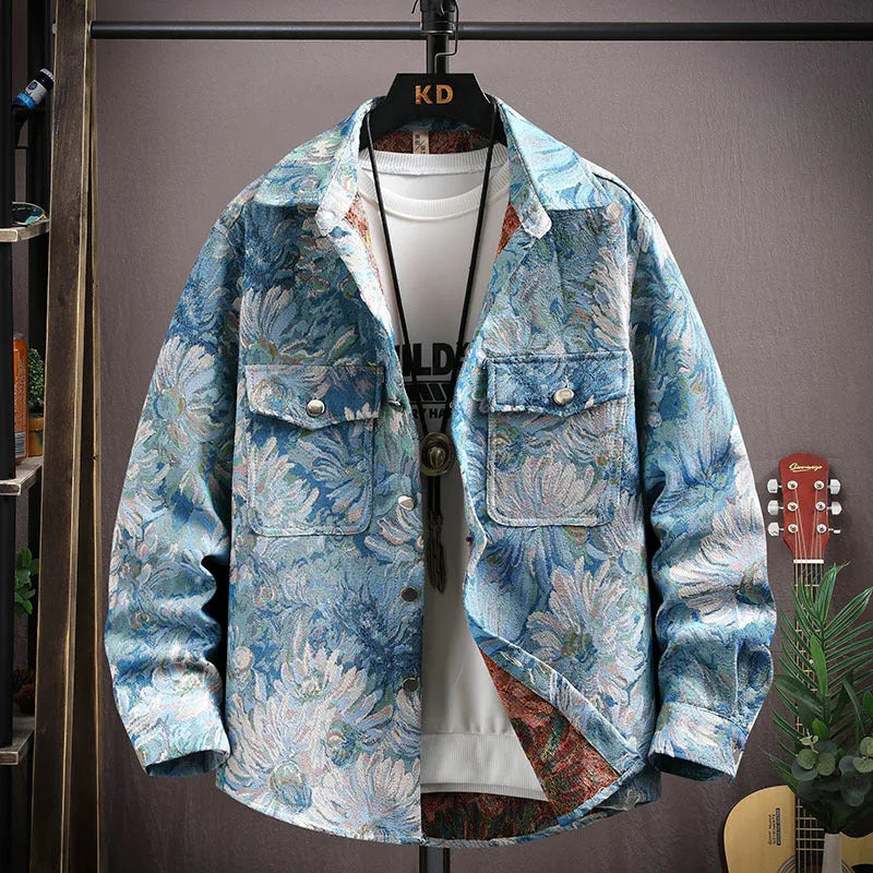 Casual lapel shirt coat with straight hem design and long sleeves in multiple colour options