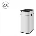 Stainless steel inductive smart trash can with square design and 26+ litre capacity