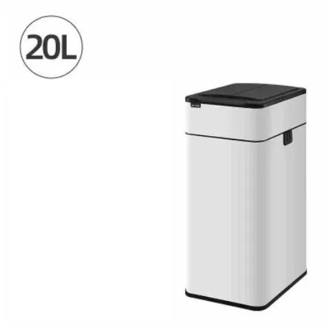 Stainless steel inductive smart trash can with square design and 26+ litre capacity