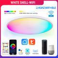RGBCW intelligent Bluetooth ceiling lamp with full colour dimming and temperature control in black or white finish