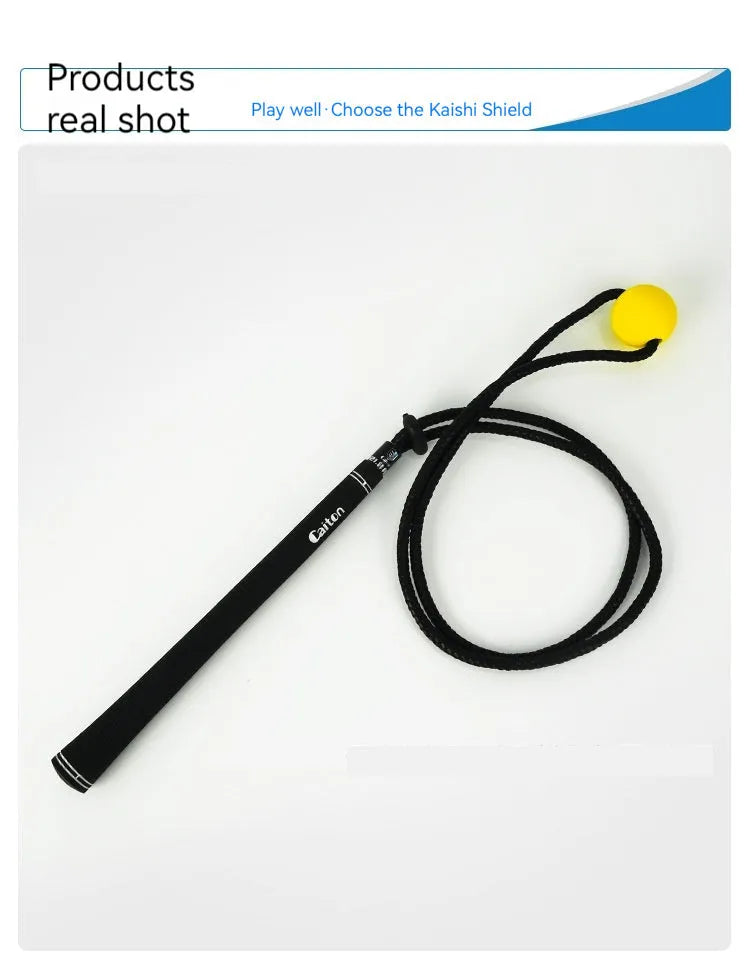 Black silicone elastic golf swing practice rope trainer for physical correction training