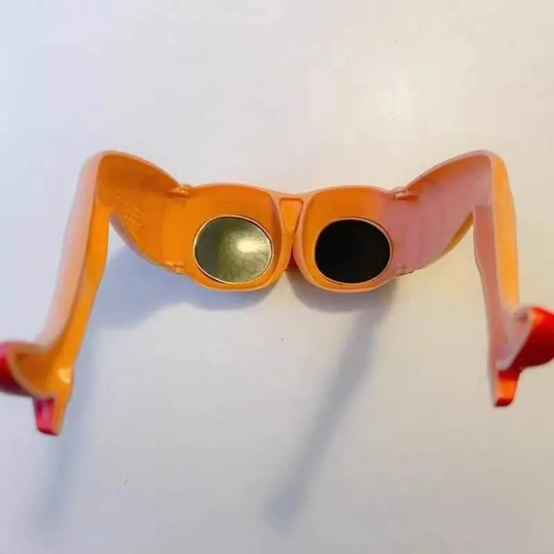 Orange oversized personality sunglasses with plastic frame, shown from front.