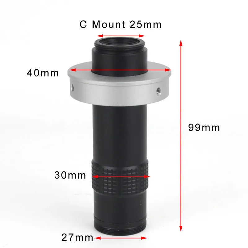 Black industrial monocular camera lens for close-up PCB and electronics inspection.