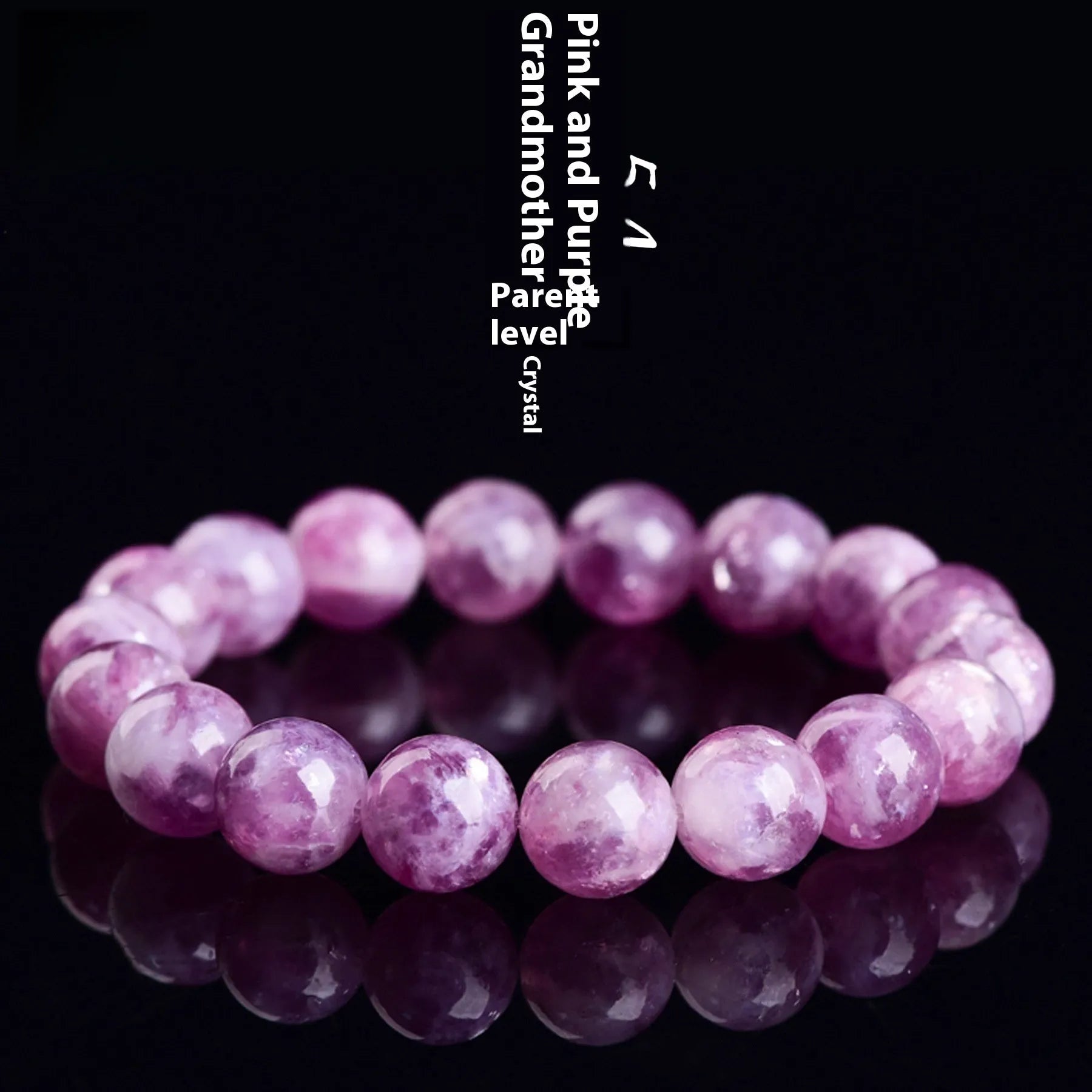 Grandmother Crystal bracelet with geometric purple beads in a Korean style unisex design.