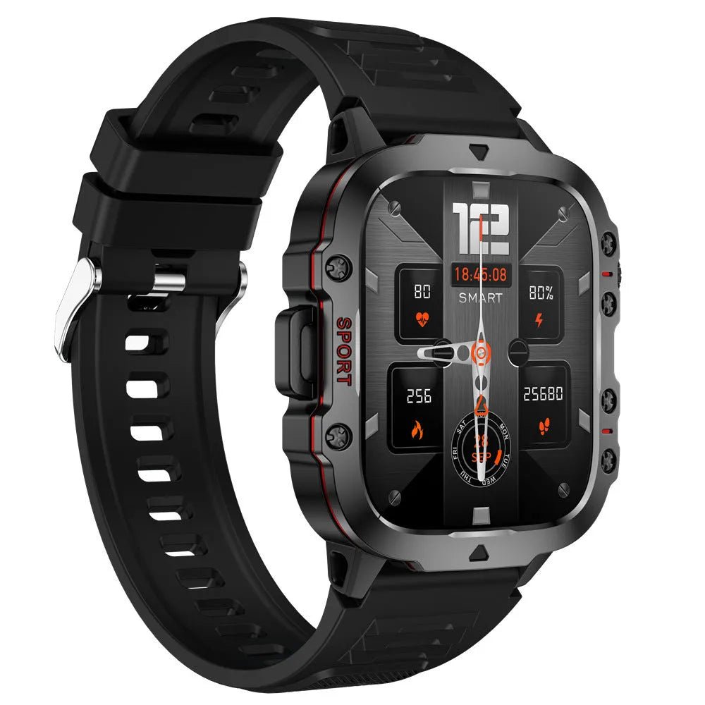 QX11 Smart Bluetooth Watch with TFT screen on a wrist, showing heart rate data.