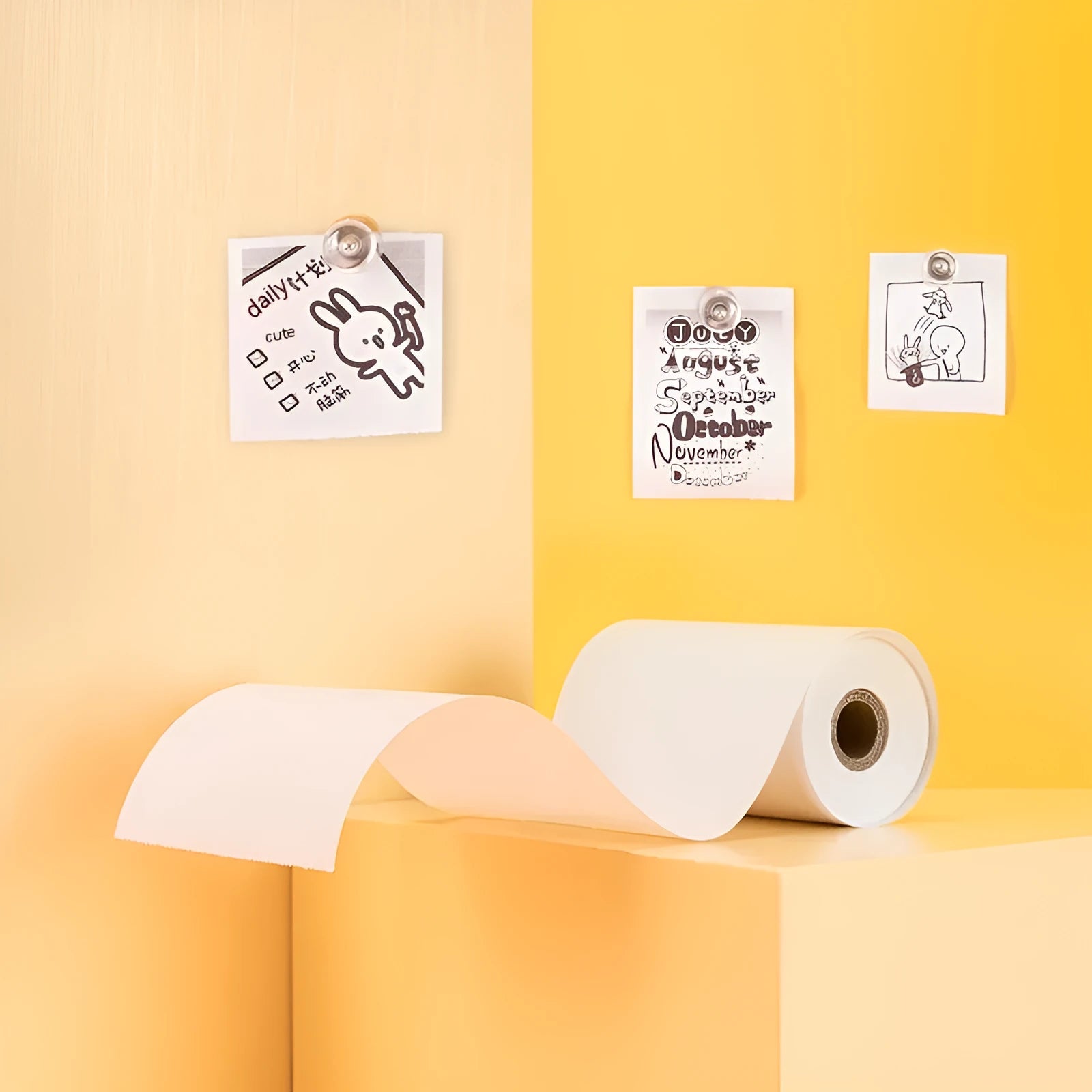 Three rolls of 57mm x 30mm thermal paper for small printers in original packaging