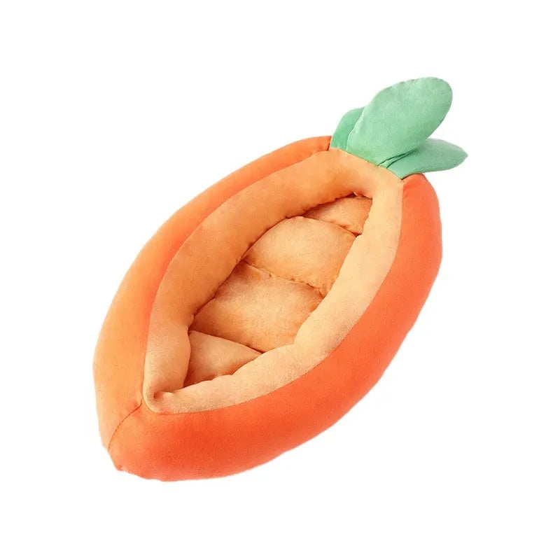 Cartoon carrot patterned double-sided dog mattress with removable cloth cover