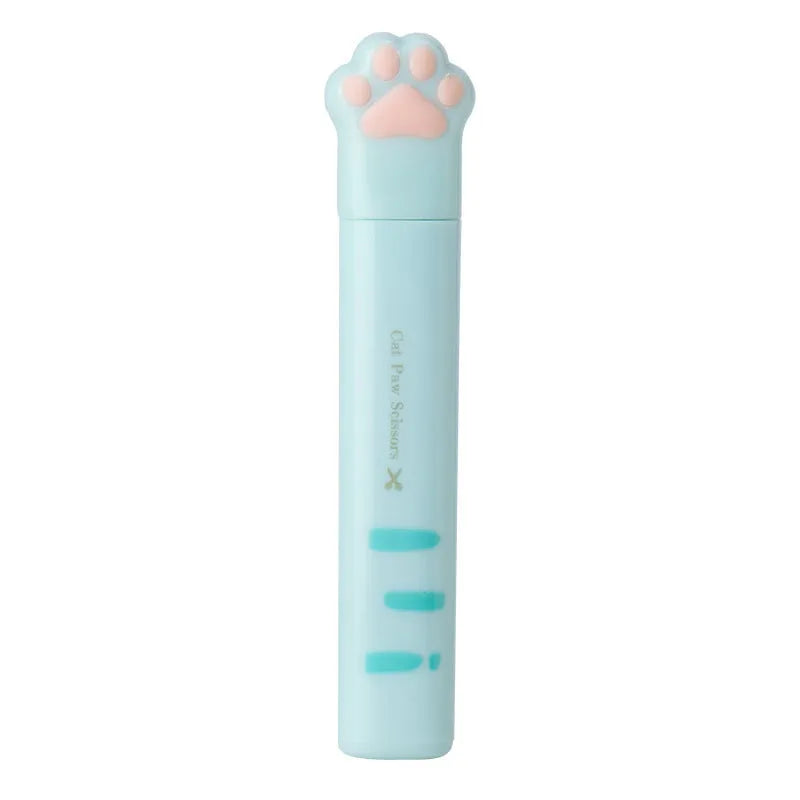 Cat paw folding safety scissors with stainless steel blades in four colour options