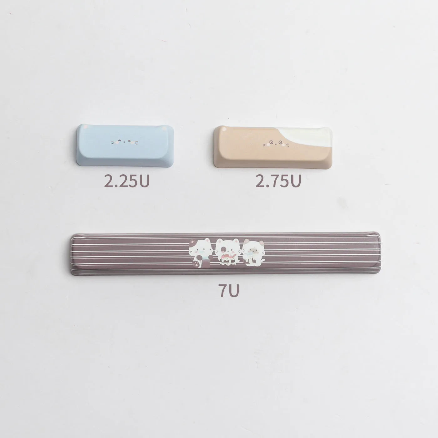 Sea salt cat themed PBT keycap set for mechanical keyboards with spacebar and supplement caps
