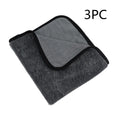 Grey 40x40cm microfiber car wash and drying towel laid flat.