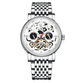 Men's tourbillon mechanical watch with luminous hands and waterproof case in multiple colour options