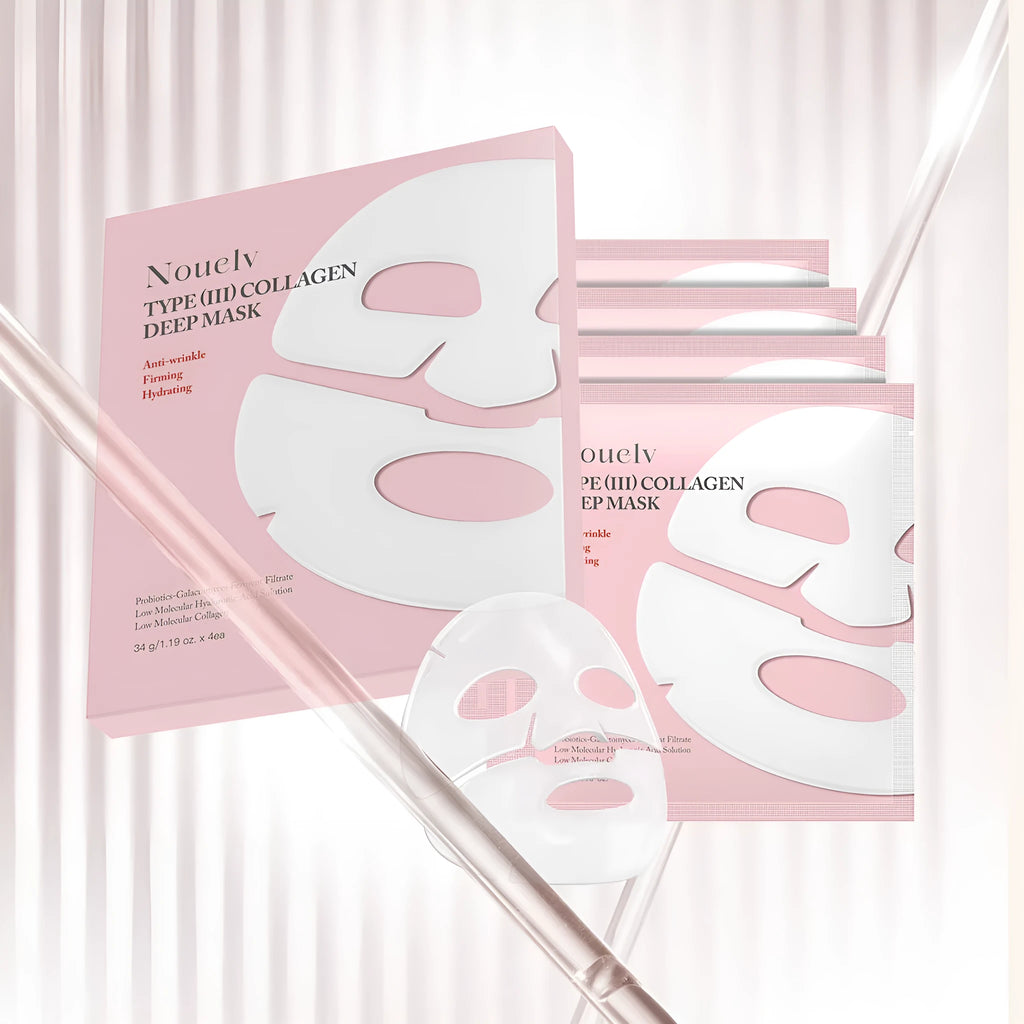 Collagen layered patch mask 4-piece box for facial moisturising treatment