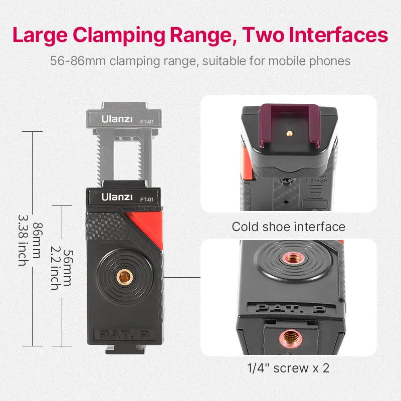 Black octopus leg mobile phone tripod with clip extended to 360mm length